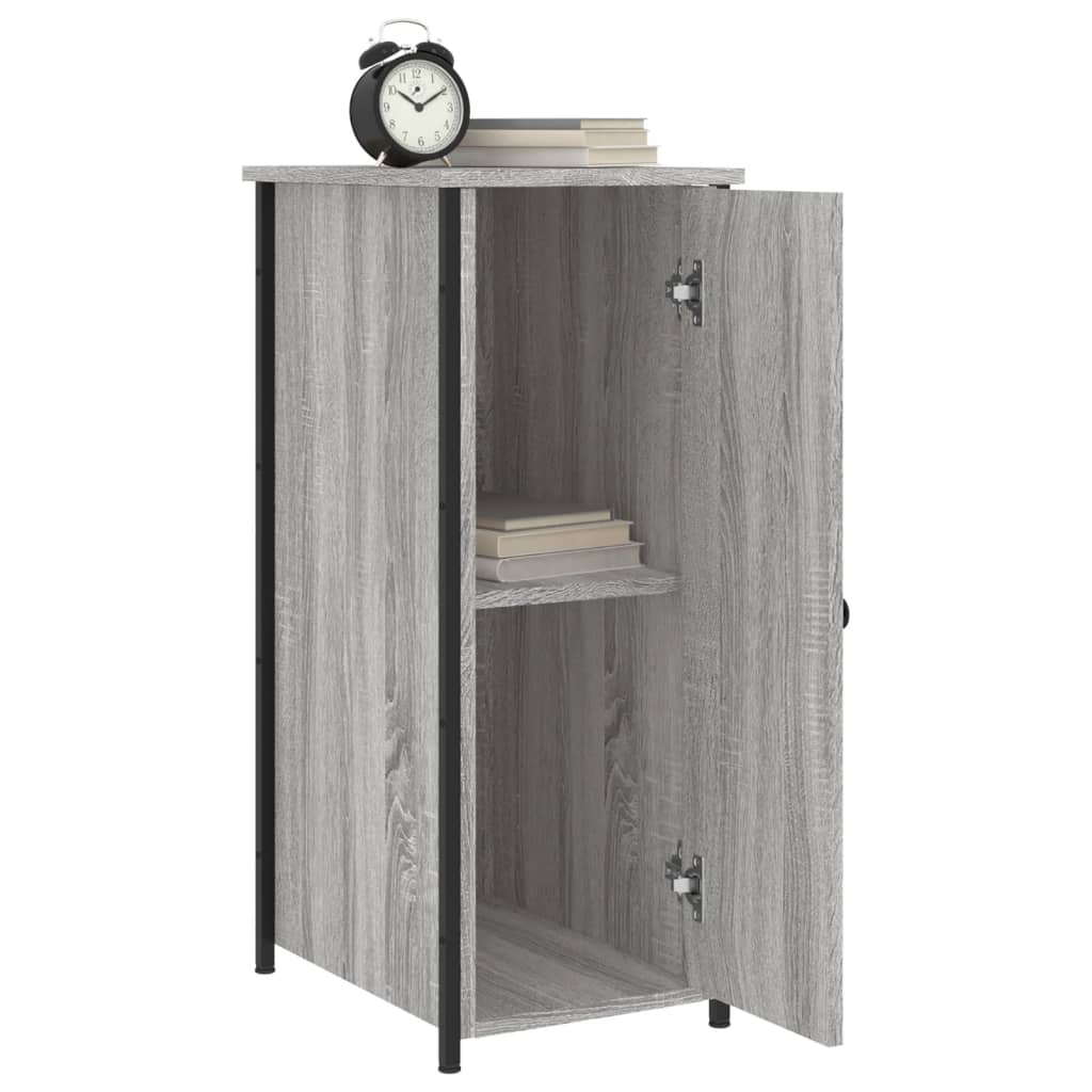 Comodini 2 pz Grigio Sonoma 32x42x80 cm in Legno Multistrato