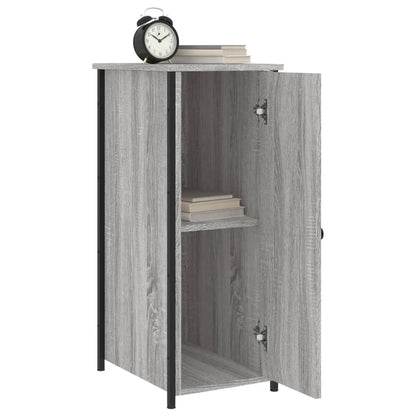Comodini 2 pz Grigio Sonoma 32x42x80 cm in Legno Multistrato