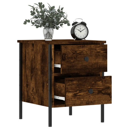 Comodini 2 pz Rovere Fumo 40x42x50 cm in Legno Multistrato