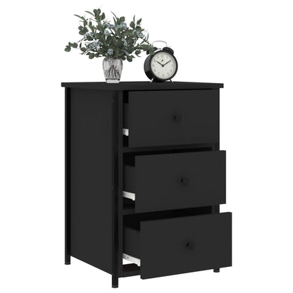 Comodini 2pz Neri 40x36x60 cm in Legno Multistrato