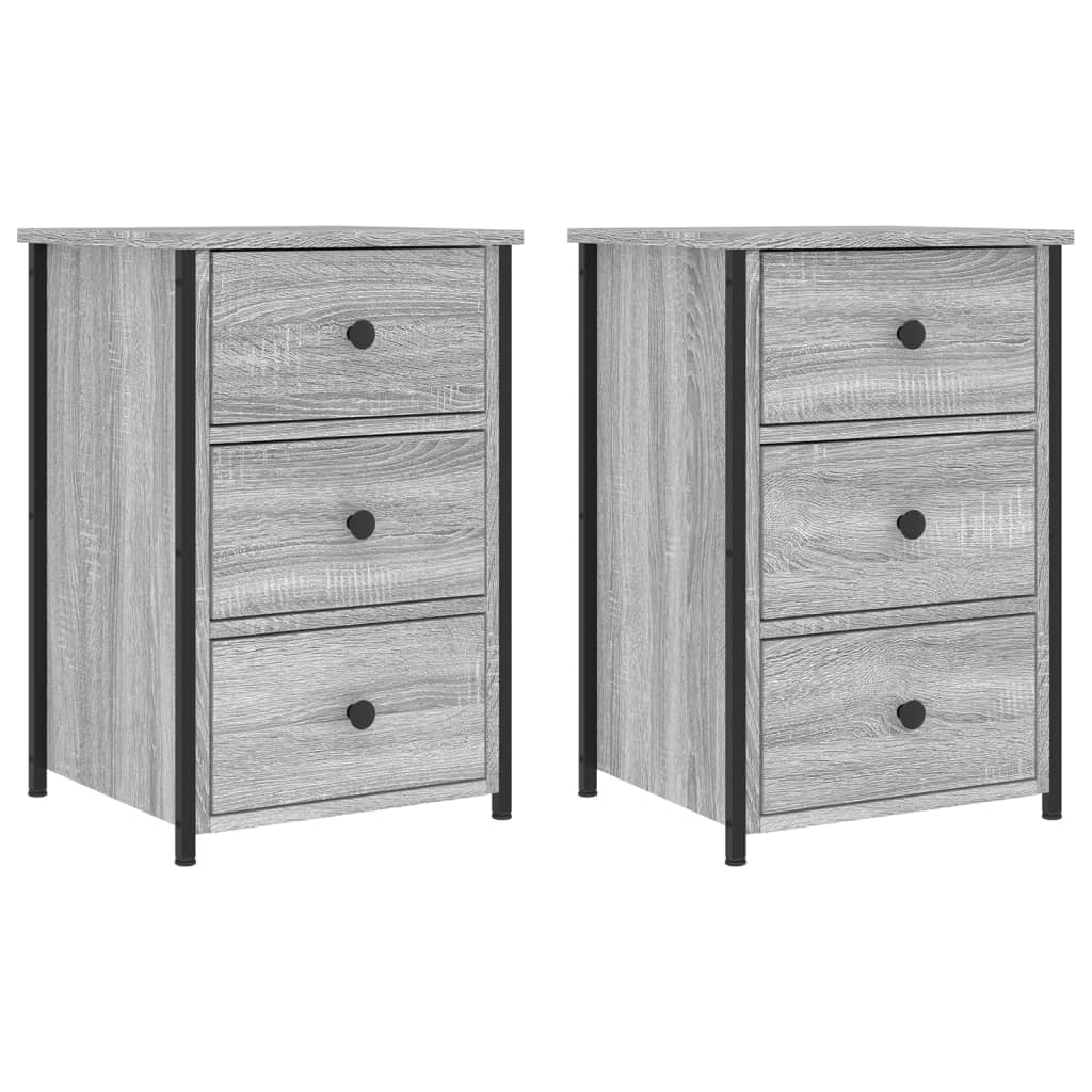 Comodini 2 pz Grigio Sonoma 40x36x60 cm in Legno Multistrato