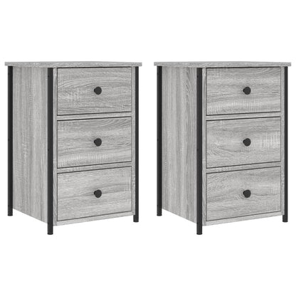 Comodini 2 pz Grigio Sonoma 40x36x60 cm in Legno Multistrato