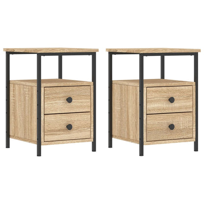 Comodini 2pz Rovere Sonoma 34x35,5x50 cm in Legno Multistrato