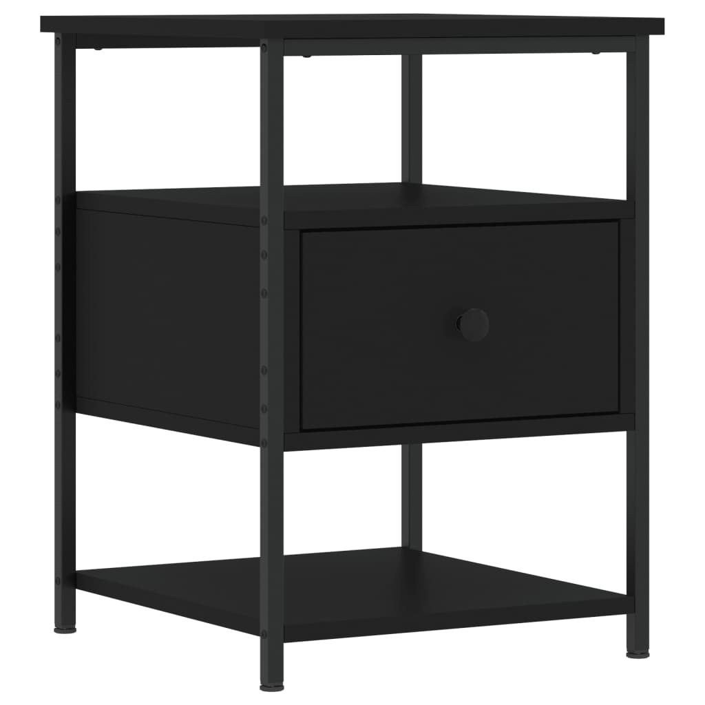 Comodino Nero 40x42x56 cm in Legno Multistrato