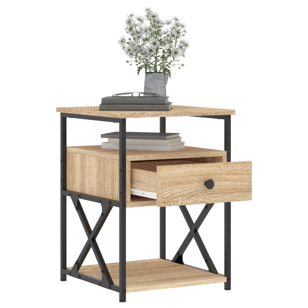 Comodini 2 pz Rovere Sonoma 40x42x55 cm in Legno Multistrato