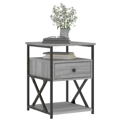 Comodino Grigio Sonoma 40x42x55 cm in Legno Multistrato