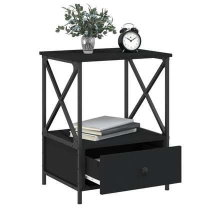 Comodini 2 pz Neri 50x41x65 cm in Legno Multistrato