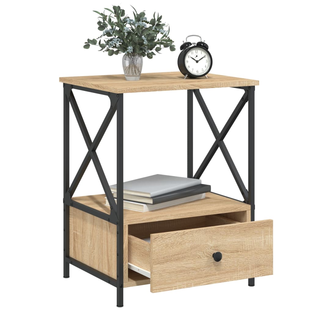 Comodino Rovere Sonoma 50x41x65 cm in Legno Multistrato