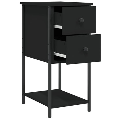 Comodino Nero 32x42x70 cm in Legno Multistrato