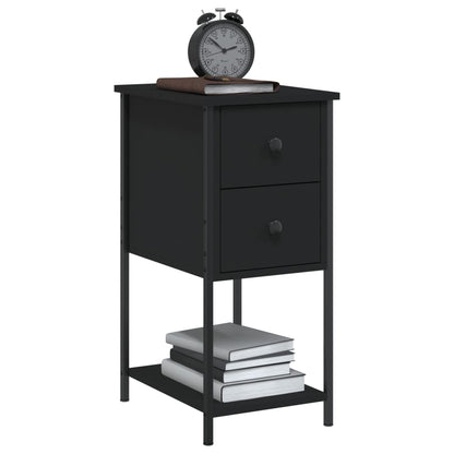 Comodini 2 pz Neri 32x42x70 cm in Legno Multistrato