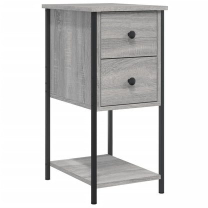 Comodini 2 pz Grigio Sonoma 32x42x70 cm in Legno Multistrato