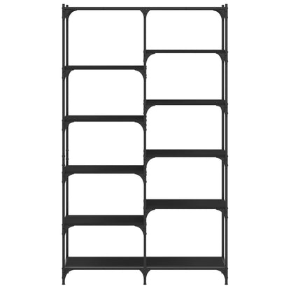 Libreria Nera 100x32x170 cm in Legno Multistrato e Ferro