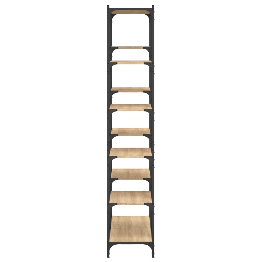 Libreria Rovere Sonoma 100x32x170 cm Legno Multistrato e Ferro
