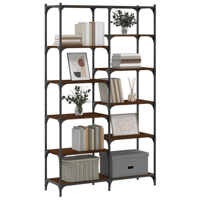 Libreria Rovere Marrone 100x32x170 cm Legno Multistrato e Ferro