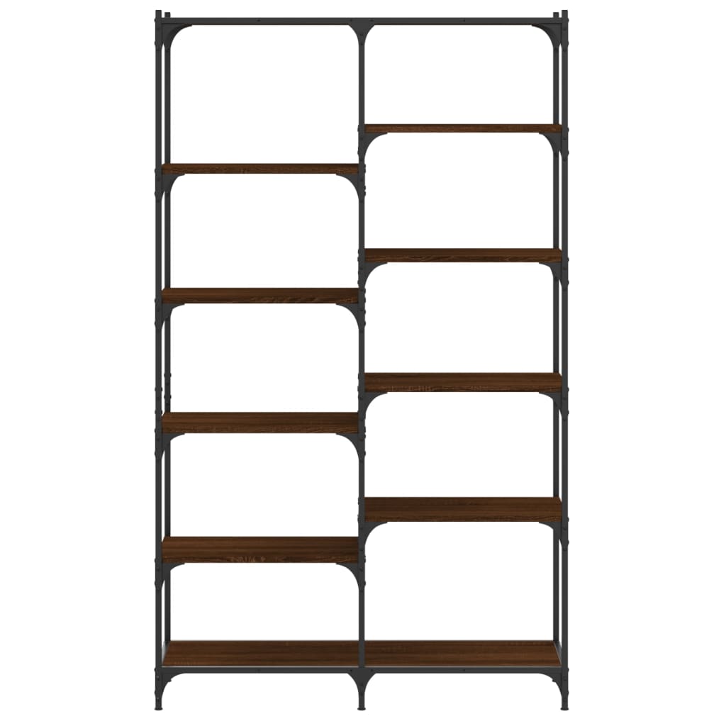 Libreria Rovere Marrone 100x32x170 cm Legno Multistrato e Ferro