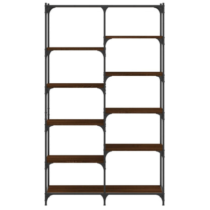 Libreria Rovere Marrone 100x32x170 cm Legno Multistrato e Ferro