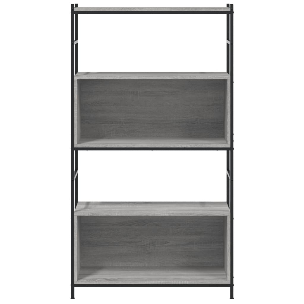 Libreria Grigio Sonoma 80x30x145,5 cm Legno Multistrato e Ferro