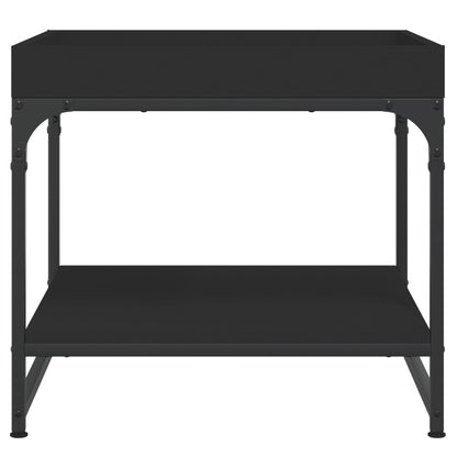 Tavolino da Salotto Nero 49,5x49,5x45 cm in Legno Multistrato