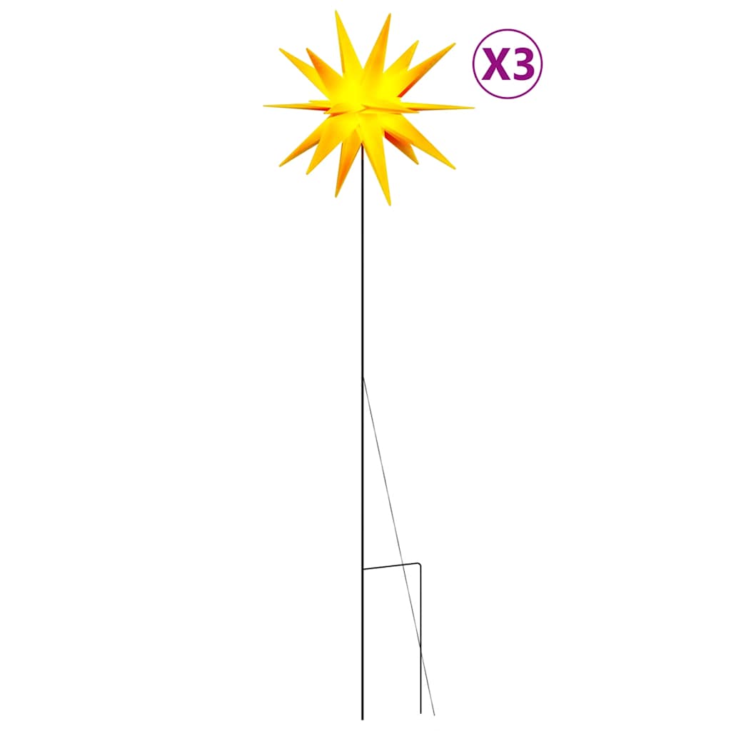 Luci di Natale con Picchi e LED 3 pz Pieghevoli Gialle 57 cm