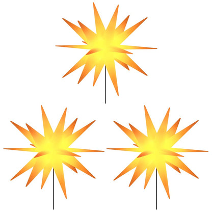 Luci di Natale con Picchi e LED 3 pz Pieghevoli Gialle 57 cm