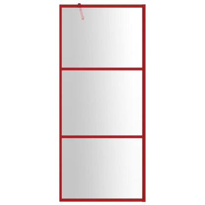 Parete per Doccia Walk-in Vetro Trasparente ESG 80x195 cm Rossa