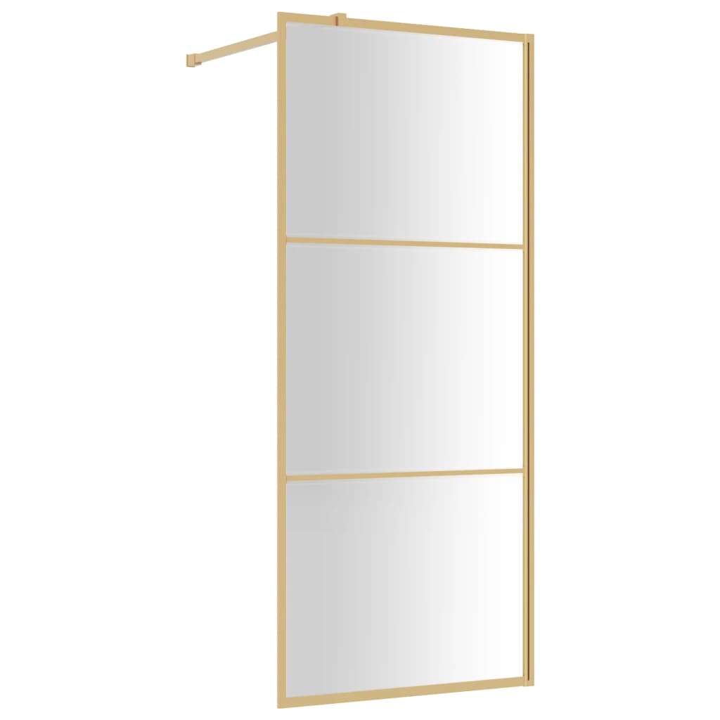 Parete per Doccia Walk-in Vetro Trasparente ESG 80x195 cm Oro