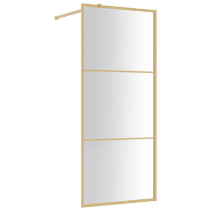 Parete per Doccia Walk-in Vetro Trasparente ESG 80x195 cm Oro