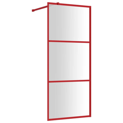 Parete per Doccia Walk-in Vetro Trasparente ESG 90x195 cm Rossa