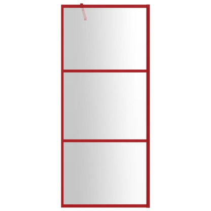 Parete per Doccia Walk-in Vetro Trasparente ESG 90x195 cm Rossa