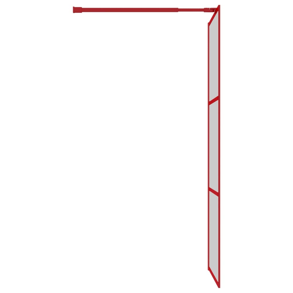 Parete per Doccia Walk-in Vetro Trasparente ESG 90x195 cm Rossa