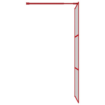 Parete per Doccia Walk-in Vetro Trasparente ESG 90x195 cm Rossa
