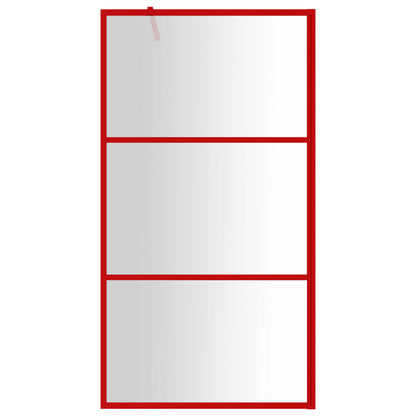 Parete per Doccia Walk-in Vetro Trasparente ESG 100x195cm Rossa