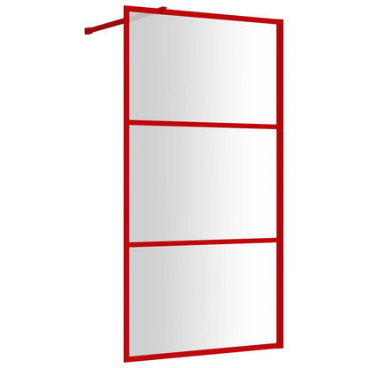 Parete per Doccia Walk-in Vetro Trasparente ESG 115x195cm Rossa