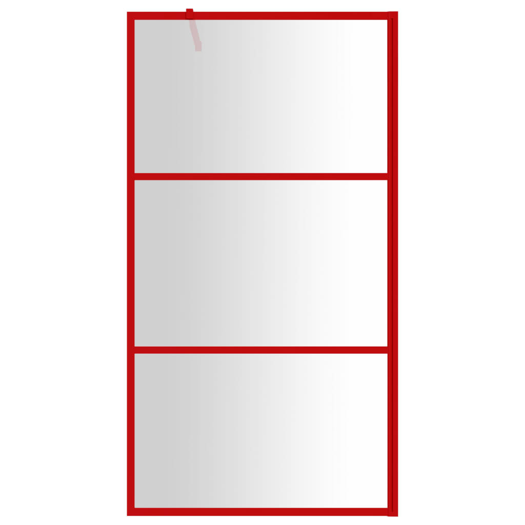Parete per Doccia Walk-in Vetro Trasparente ESG 115x195cm Rossa