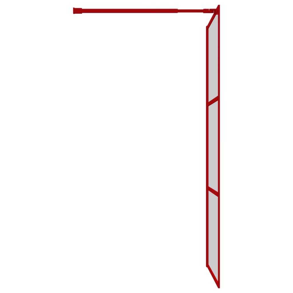 Parete per Doccia Walk-in Vetro Trasparente ESG 115x195cm Rossa