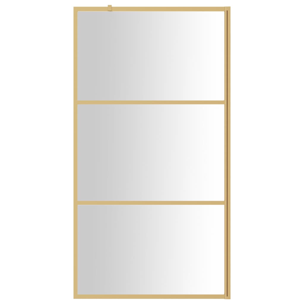 Parete per Doccia Walk-in Vetro Trasparente ESG 115x195 cm Oro