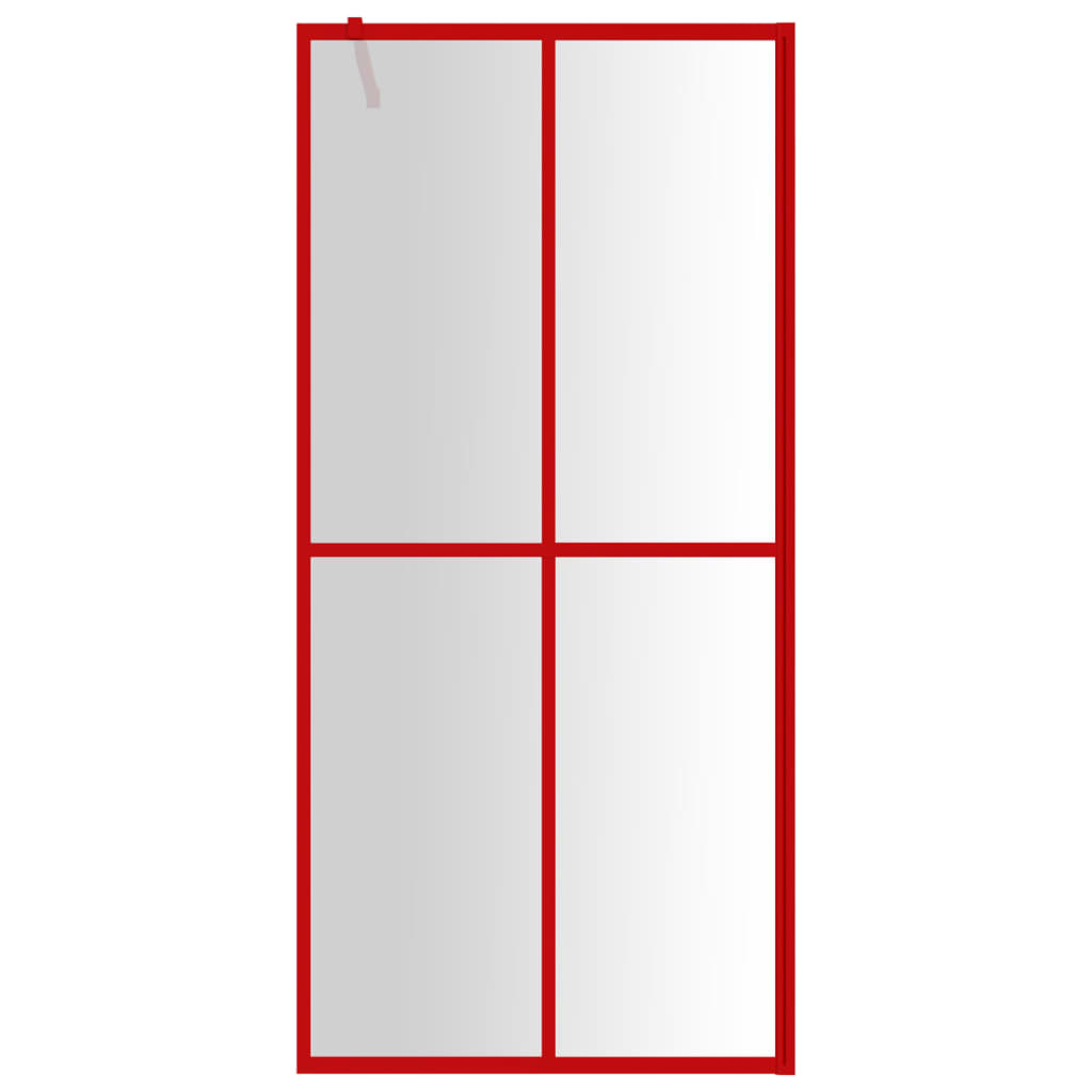 Parete per Doccia Walk-in Vetro Trasparente ESG 80x195 cm Rossa