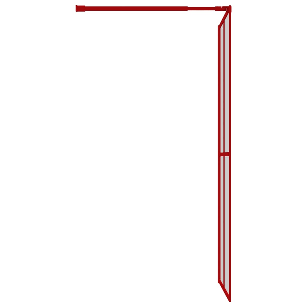 Parete per Doccia Walk-in Vetro Trasparente ESG 80x195 cm Rossa