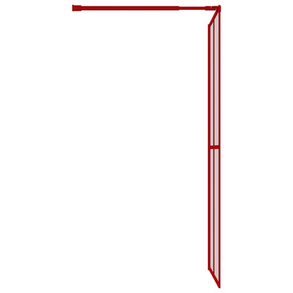Parete per Doccia Walk-in Vetro Trasparente ESG 80x195 cm Rossa