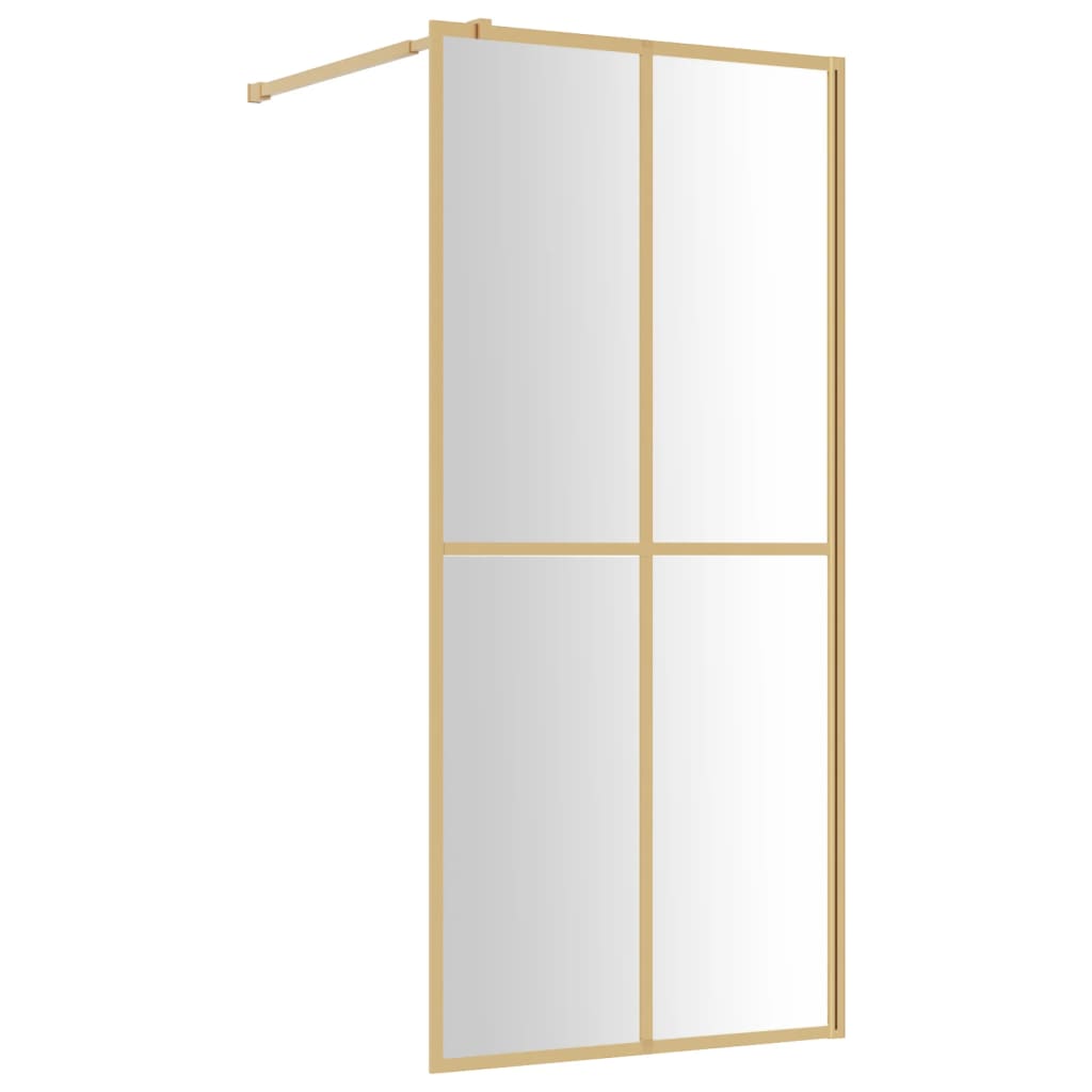 Parete per Doccia Walk-in Vetro Trasparente ESG 80x195 cm Oro