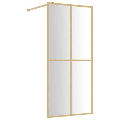 Parete per Doccia Walk-in Vetro Trasparente ESG 80x195 cm Oro