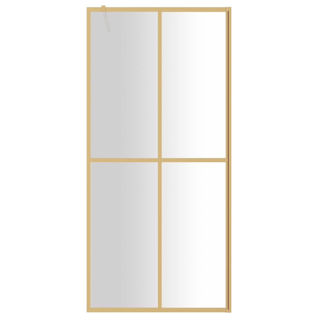 Parete per Doccia Walk-in Vetro Trasparente ESG 80x195 cm Oro