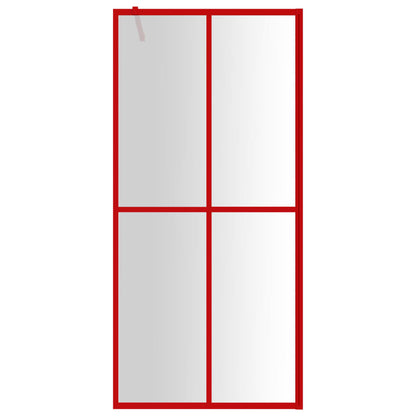 Parete per Doccia Walk-in Vetro Trasparente ESG 90x195 cm Rossa