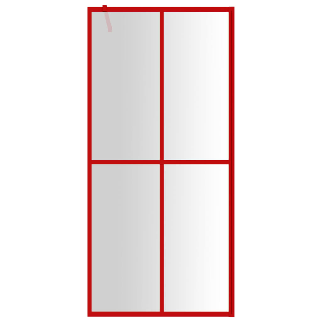 Parete per Doccia Walk-in Vetro Trasparente ESG 100x195cm Rossa