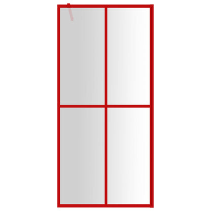Parete per Doccia Walk-in Vetro Trasparente ESG 100x195cm Rossa