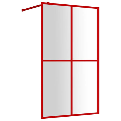 Parete per Doccia Walk-in Vetro Trasparente ESG 118x195cm Rossa