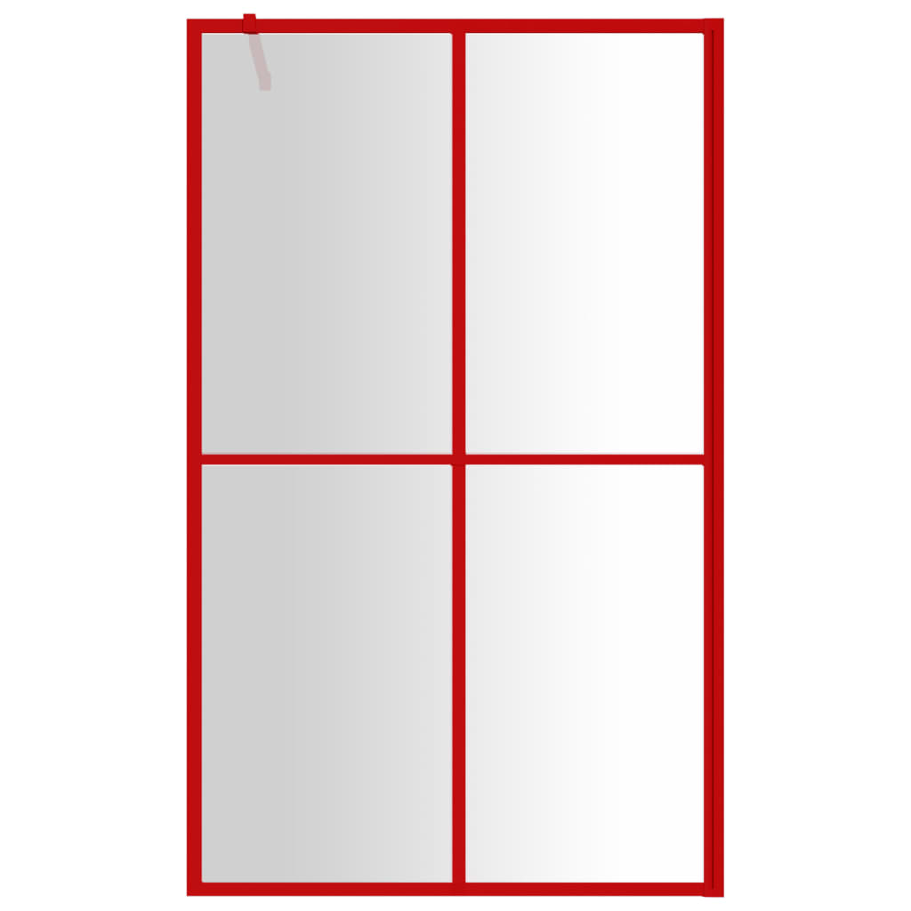 Parete per Doccia Walk-in Vetro Trasparente ESG 118x195cm Rossa