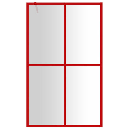 Parete per Doccia Walk-in Vetro Trasparente ESG 118x195cm Rossa