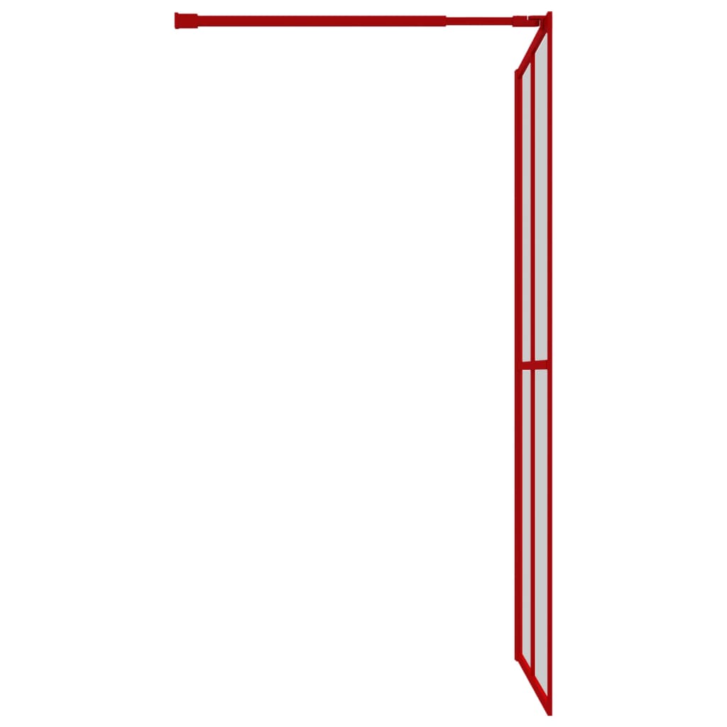 Parete per Doccia Walk-in Vetro Trasparente ESG 118x195cm Rossa