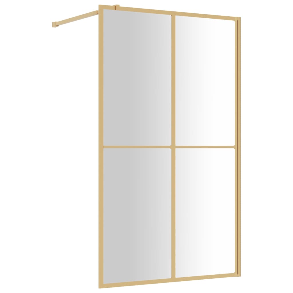 Parete per Doccia Walk-in Vetro Trasparente ESG 118x195 cm Oro